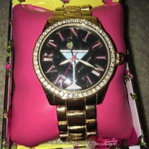 NWT Betsey Johnson Martini Time Gold Watch